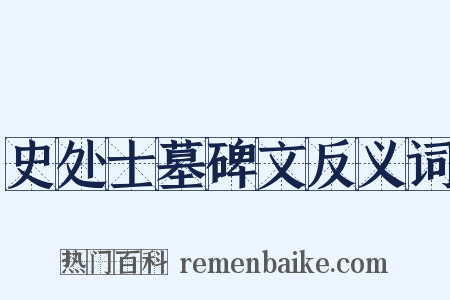 史处士墓碑文反义词是什么意思的图片